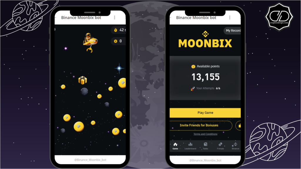 BINANCE MOONBIX TELEGRAM MINI GAME GET REWARDS Binance Moonbix Telegram game